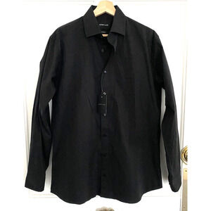 Alton Lane - Tailor fit Nordstrom Black cotton spandex button shirt men's size L
